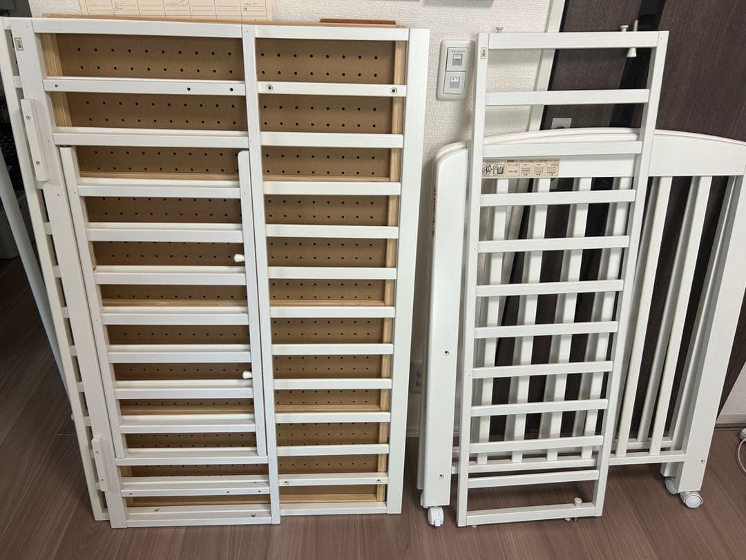 KATOJI ベビーベッド ホワイト 下段収納付き 手渡し 可