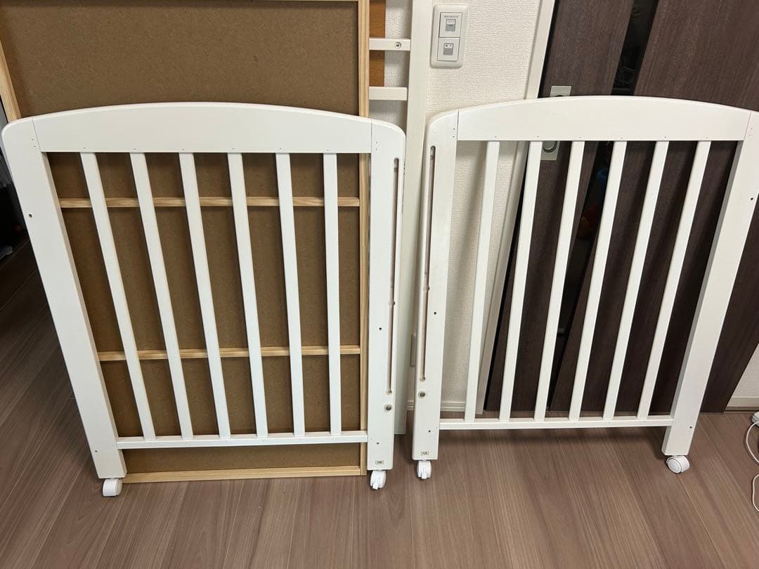 KATOJI ベビーベッド ホワイト 下段収納付き 手渡し 可