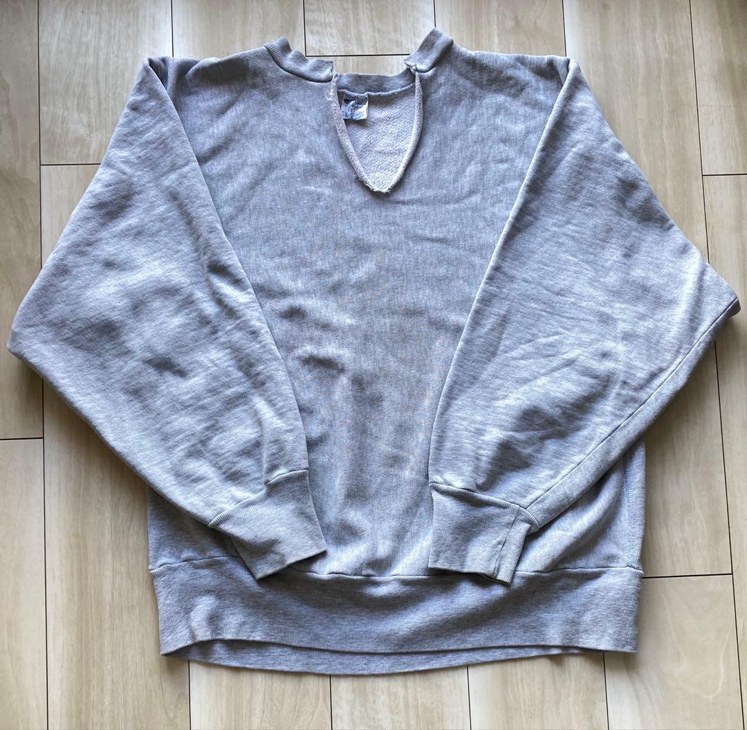 レア 80s リバースウィーブ USA 完全目無し グレー XL カットオフ