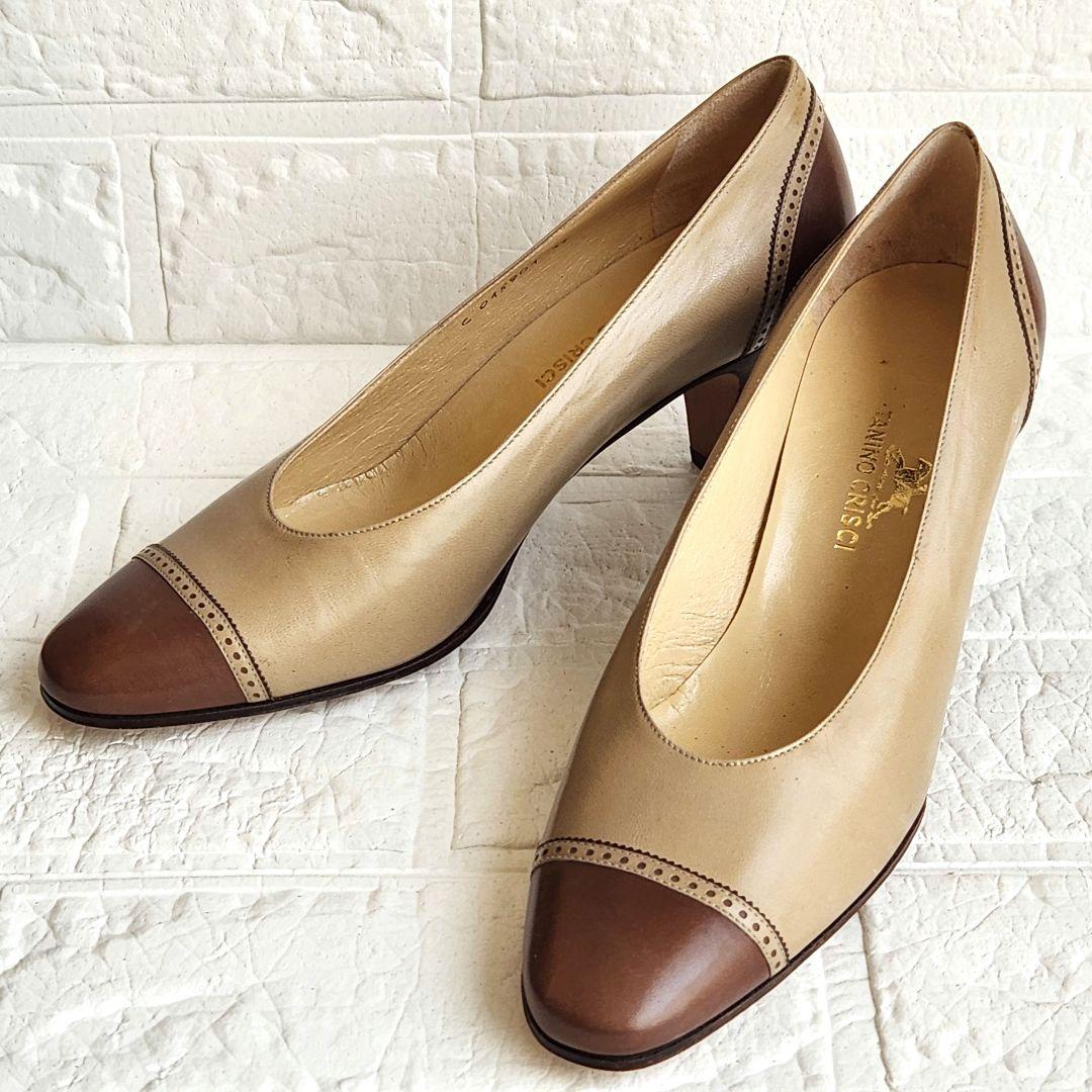 ✨極美品✨タニノクリスチー バイカラーパンプス　37B　ITALY