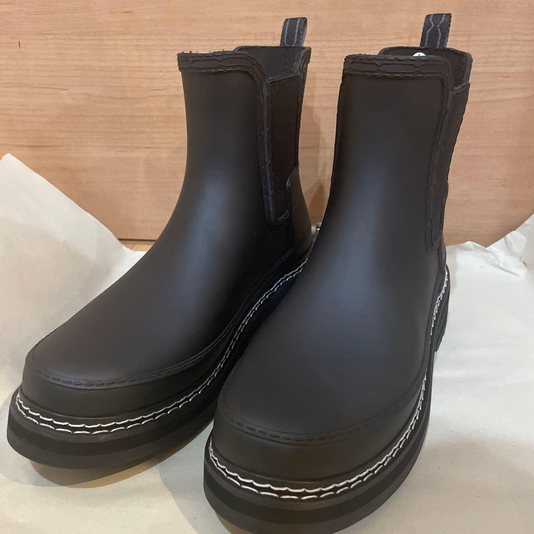 美品　HUNTER ハンター　リファインドステッチ チェルシーブーツ　黒　UK5