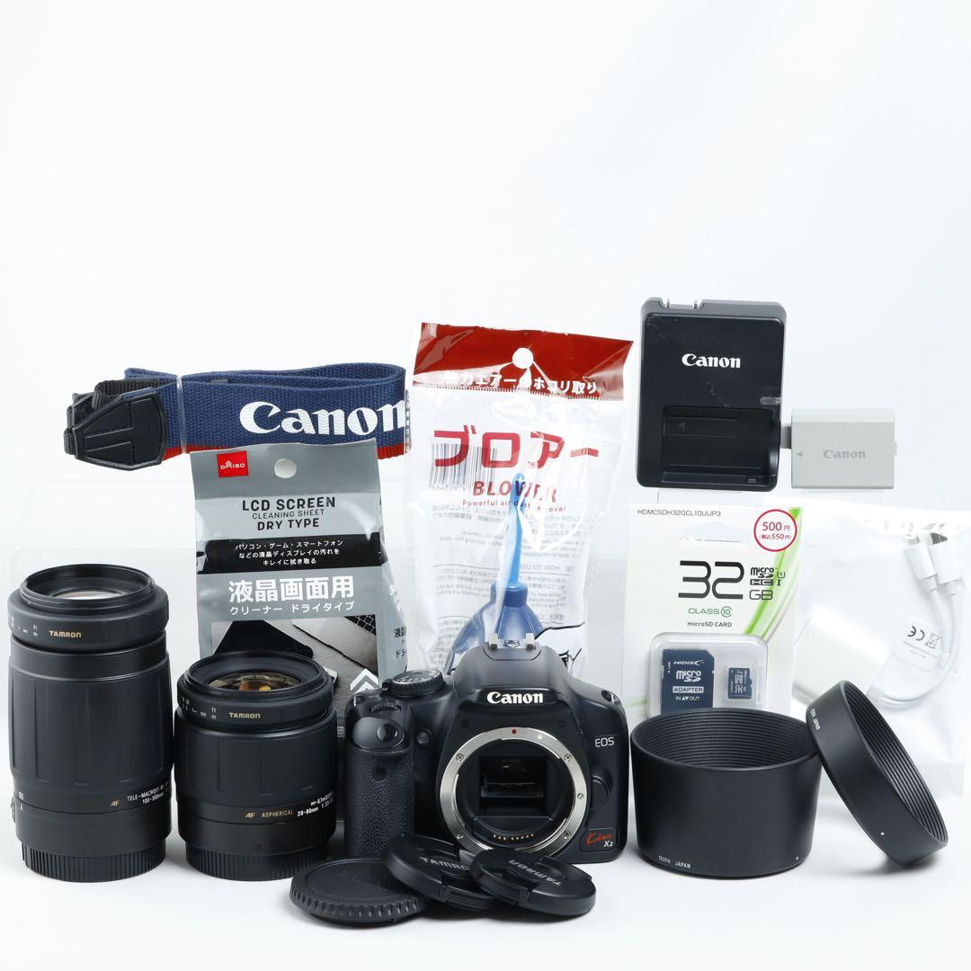 019★初心者★デジタル一眼レフ★Canon★ダブルレンズ★kissx2
