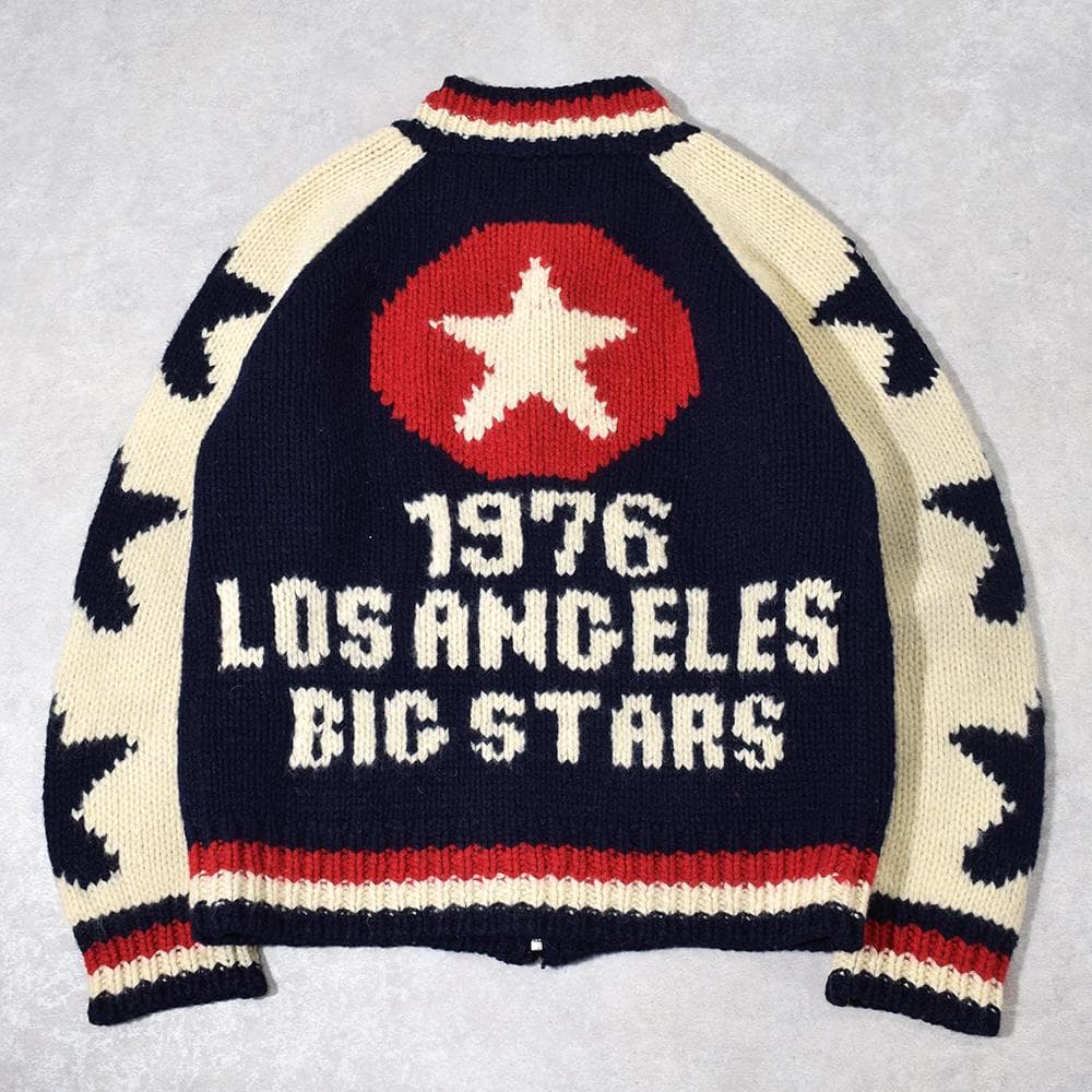 90s 00s WILLPIPS フルデコ スター カウチンニット ブルゾン