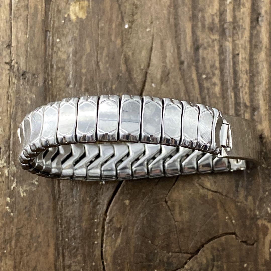 スウィートハート IDプレート 伸縮 シルバーブレスレット