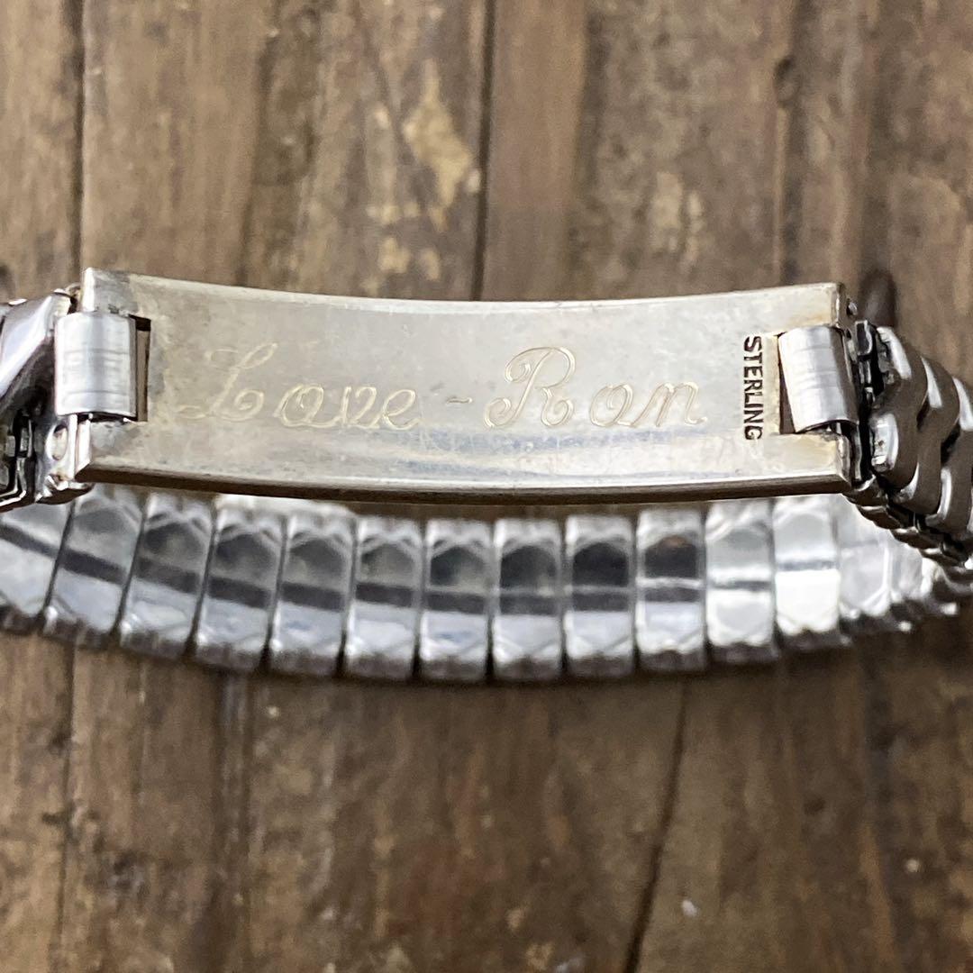 スウィートハート IDプレート 伸縮 シルバーブレスレット