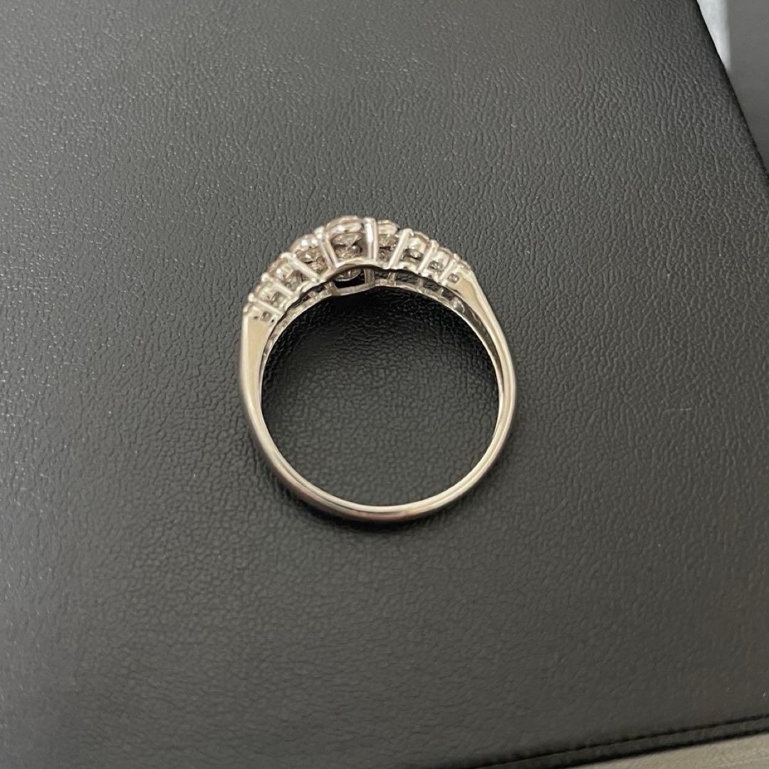 フラワー　プラチナ950 ダイヤモンド リング　指輪 13号