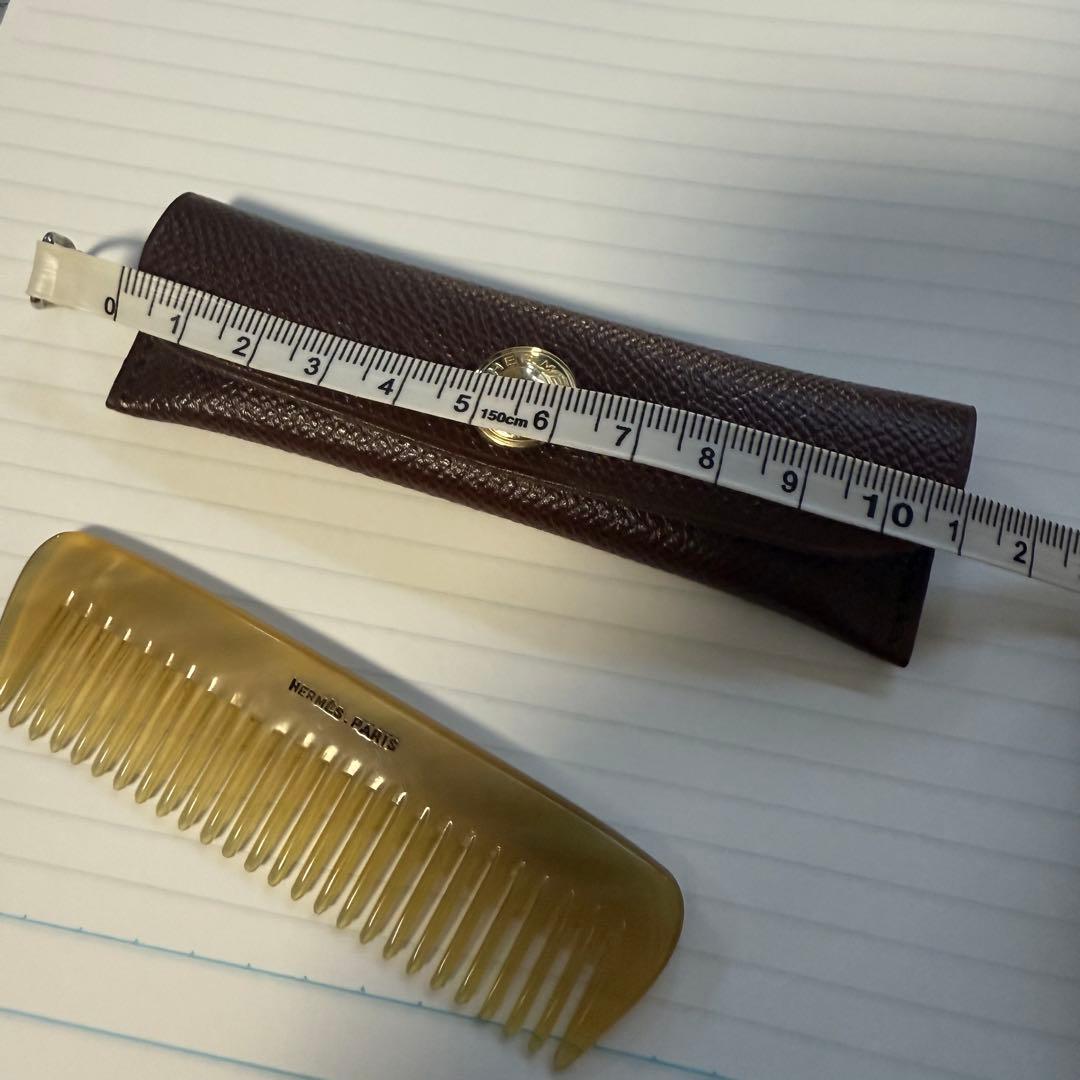 エルメス HERMS バッファローホーン　櫛　コーム　くし　レザーケース付き