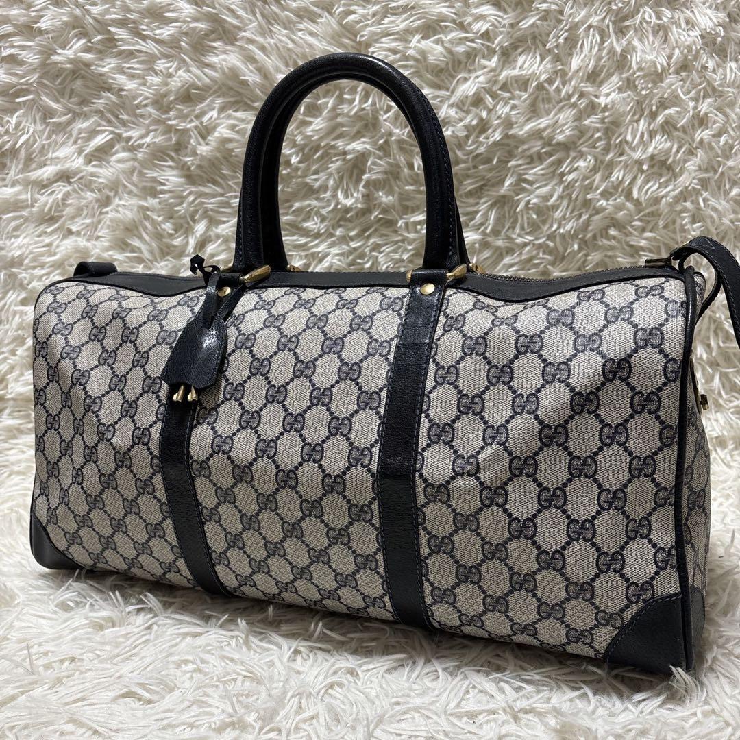 GUCCI オールドグッチ GG PVC ボストンバッグ 大容量