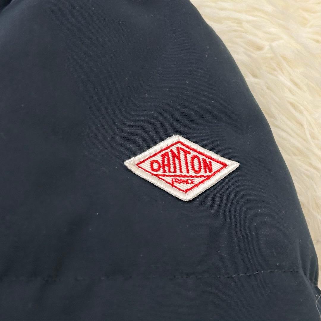 【美品】DANTON ダントン フーデッド ダウン ジャケット 紺 XS