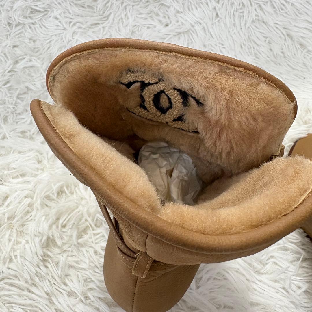 CHANEL シャネル ムートンブーツ 37 ココマーク ファー イタリア製