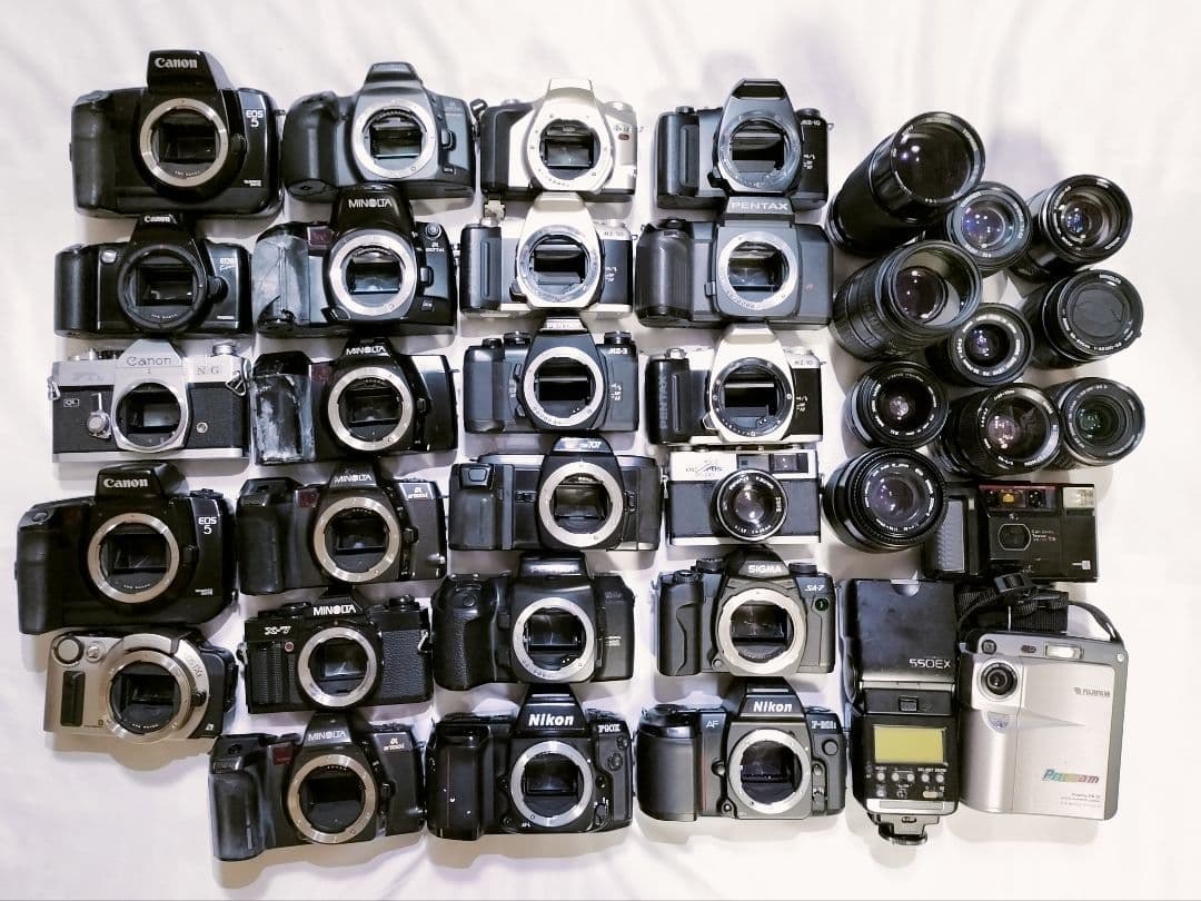 [ジャンク]フィルムカメラ、レンズ他有 まとめ売り 36個 メーカー様々