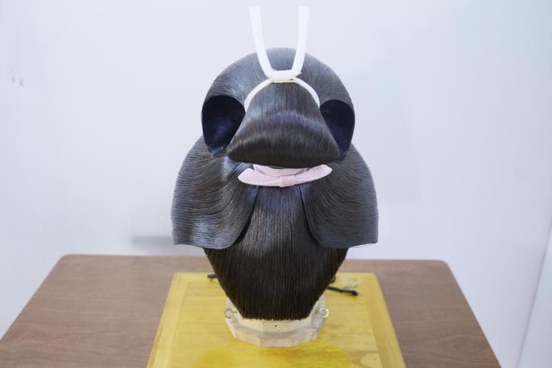 ◆文金高島田　しげもりかつら　人気の栗色　3号◆かつら用中古ケース付き　②