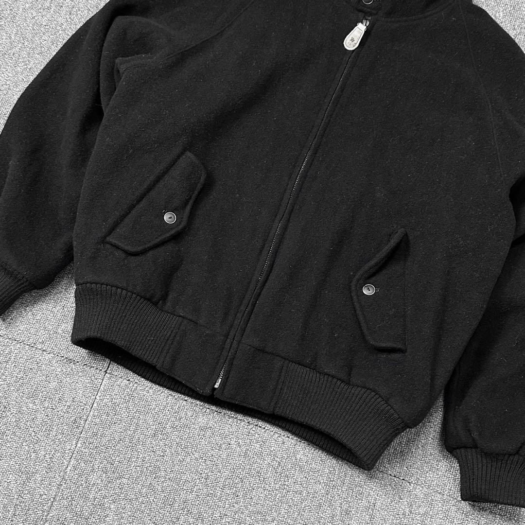 90s ウール ハリントンジャケット 黒 ブラック 古着