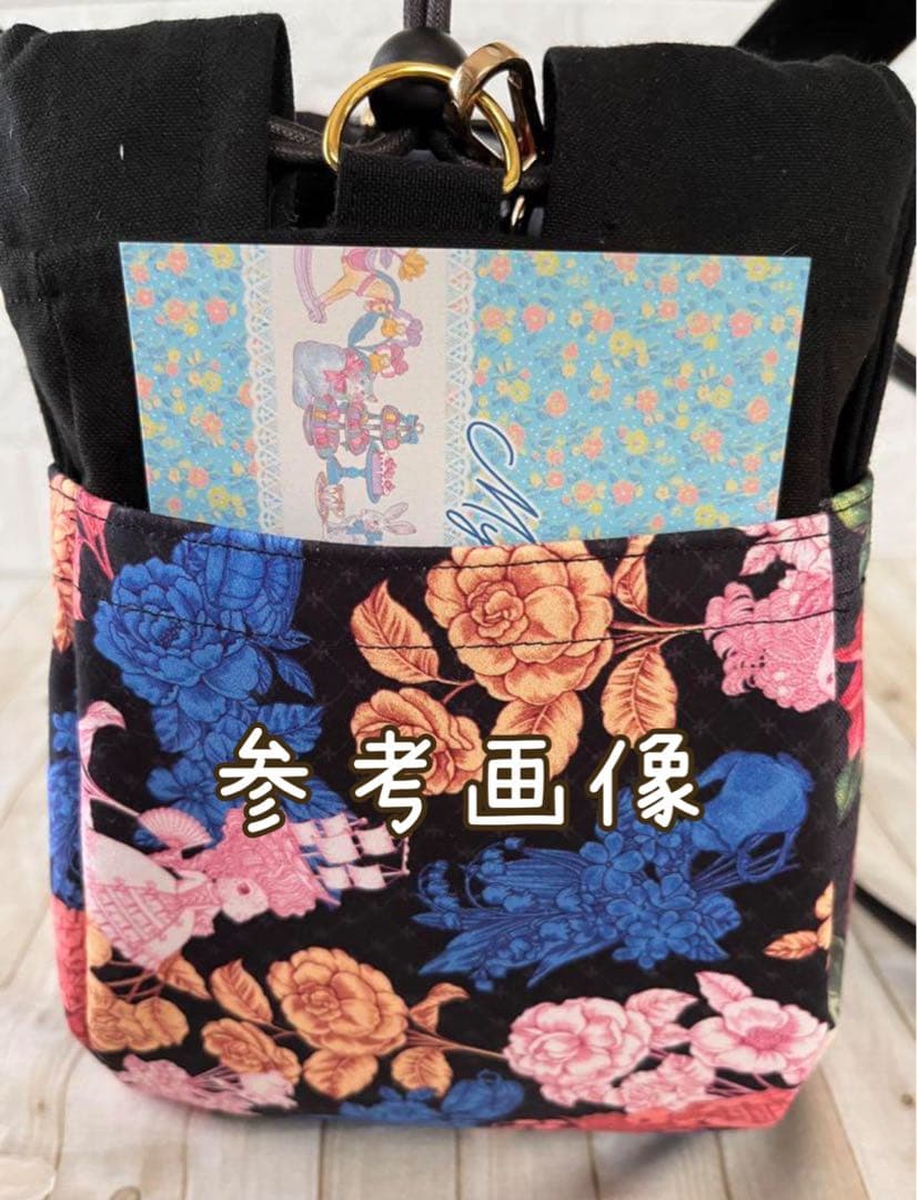 帆布の巾着トートバッグ　ジョリーフルール　コラコラver