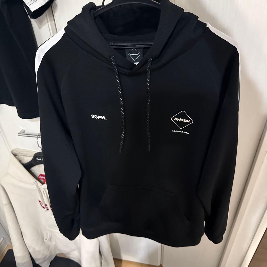 SOPPL ブラック パーカー サイドストライプ