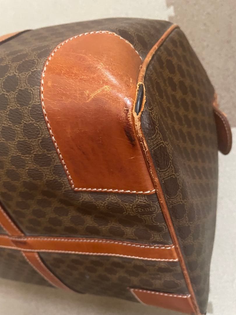 CELINE ブラウンレザーダッフルバッグ