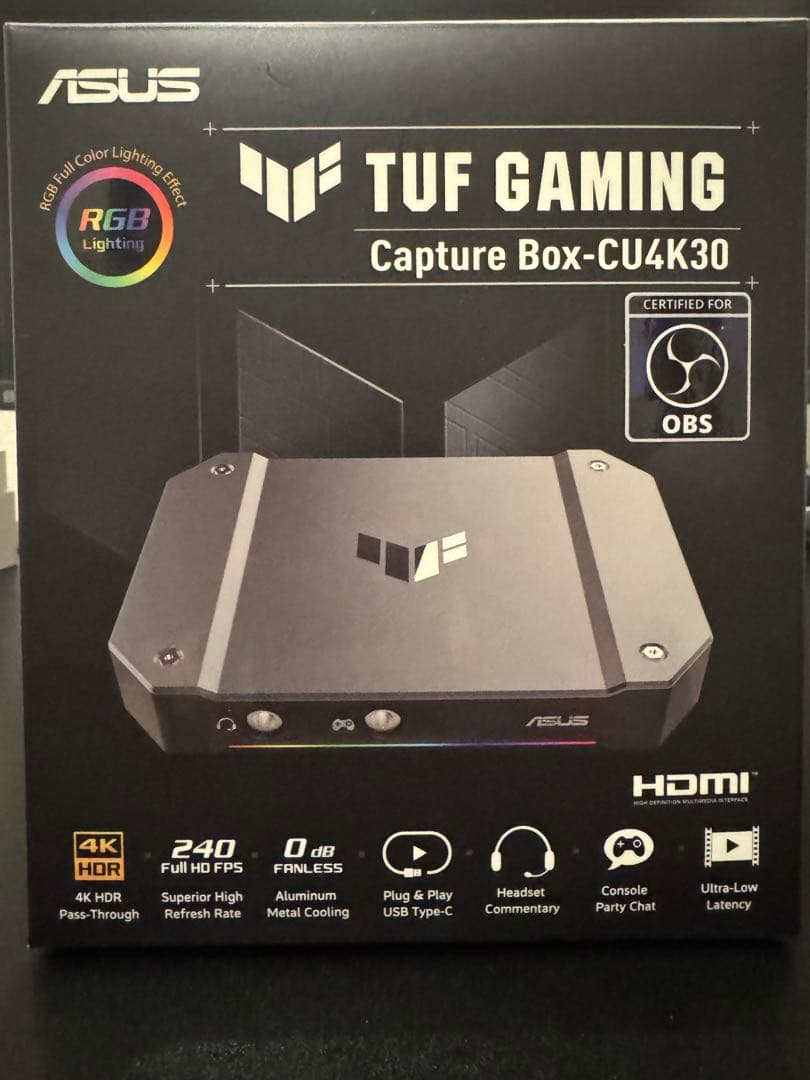 ビデオキャプチャー・キャプチャーボード ASUS TUF GAMING CAPTURE BOX CU4K30