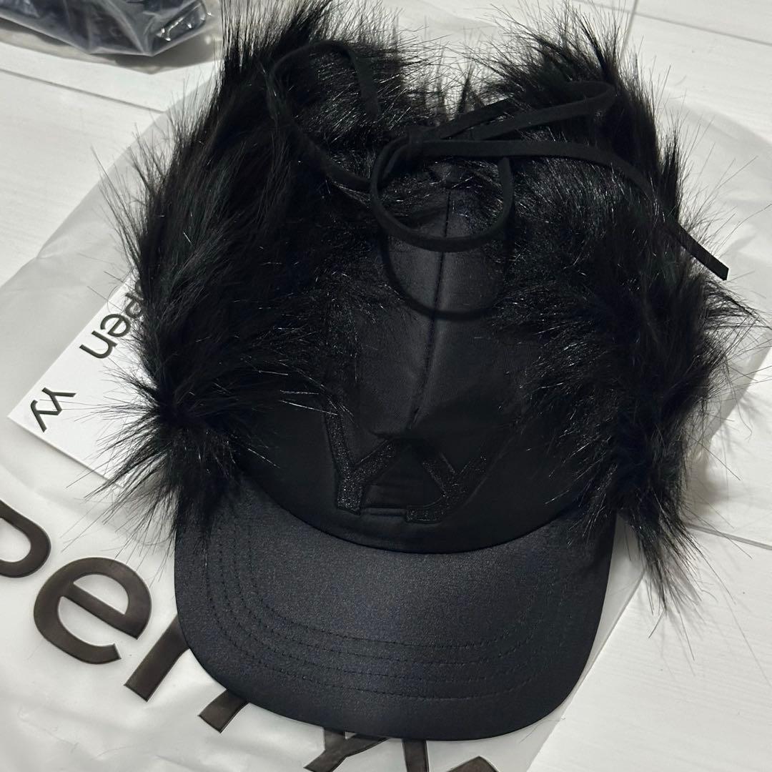 即日発送★新品タグ付き　OPEN YY ファー付きキャップ 黒　/c1