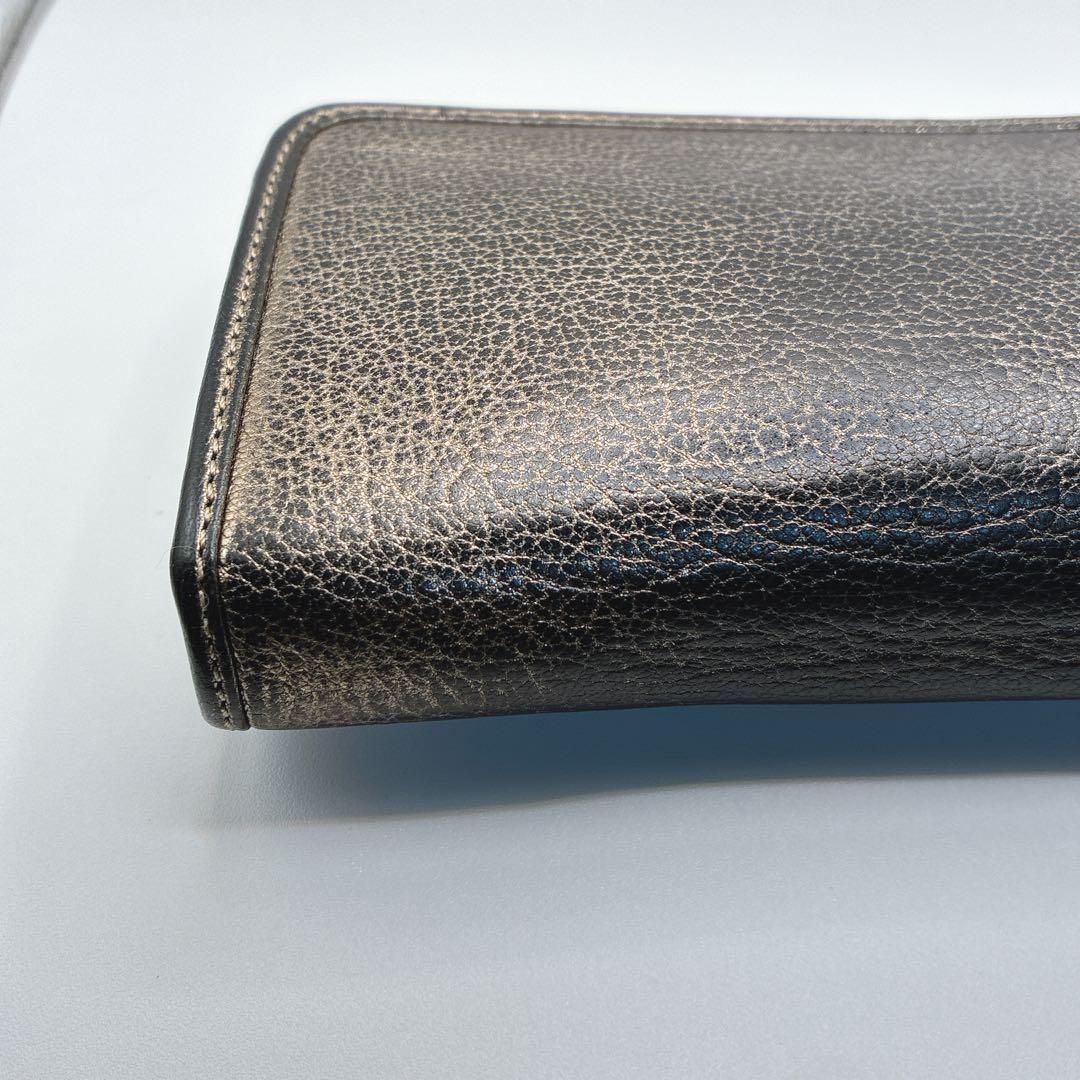 marché ⭐️ロエベ　長財布　ジップウォレット　メタリックレザー