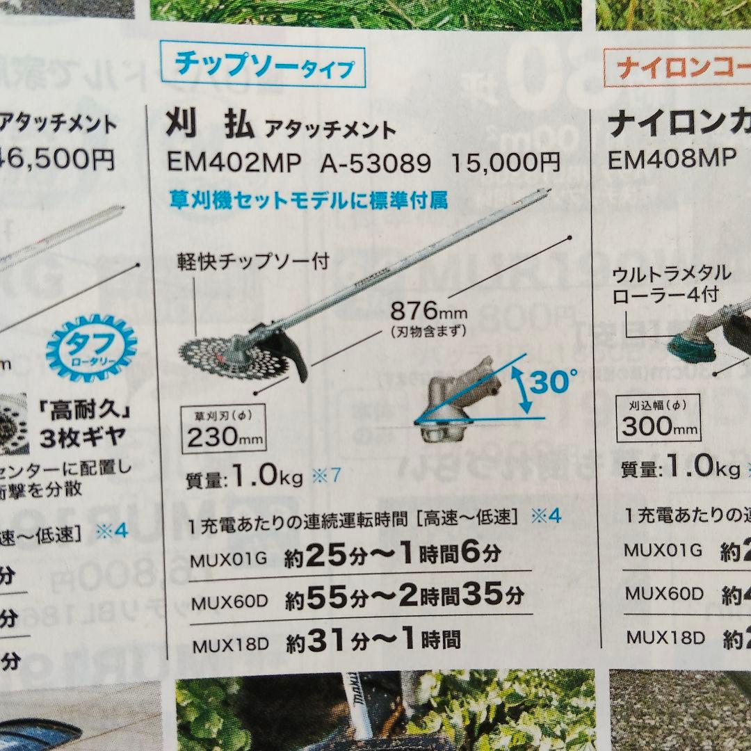 マキタ刈払アタッチメントセット/刈払用チップソー/プロテクター/キャリーバッグ