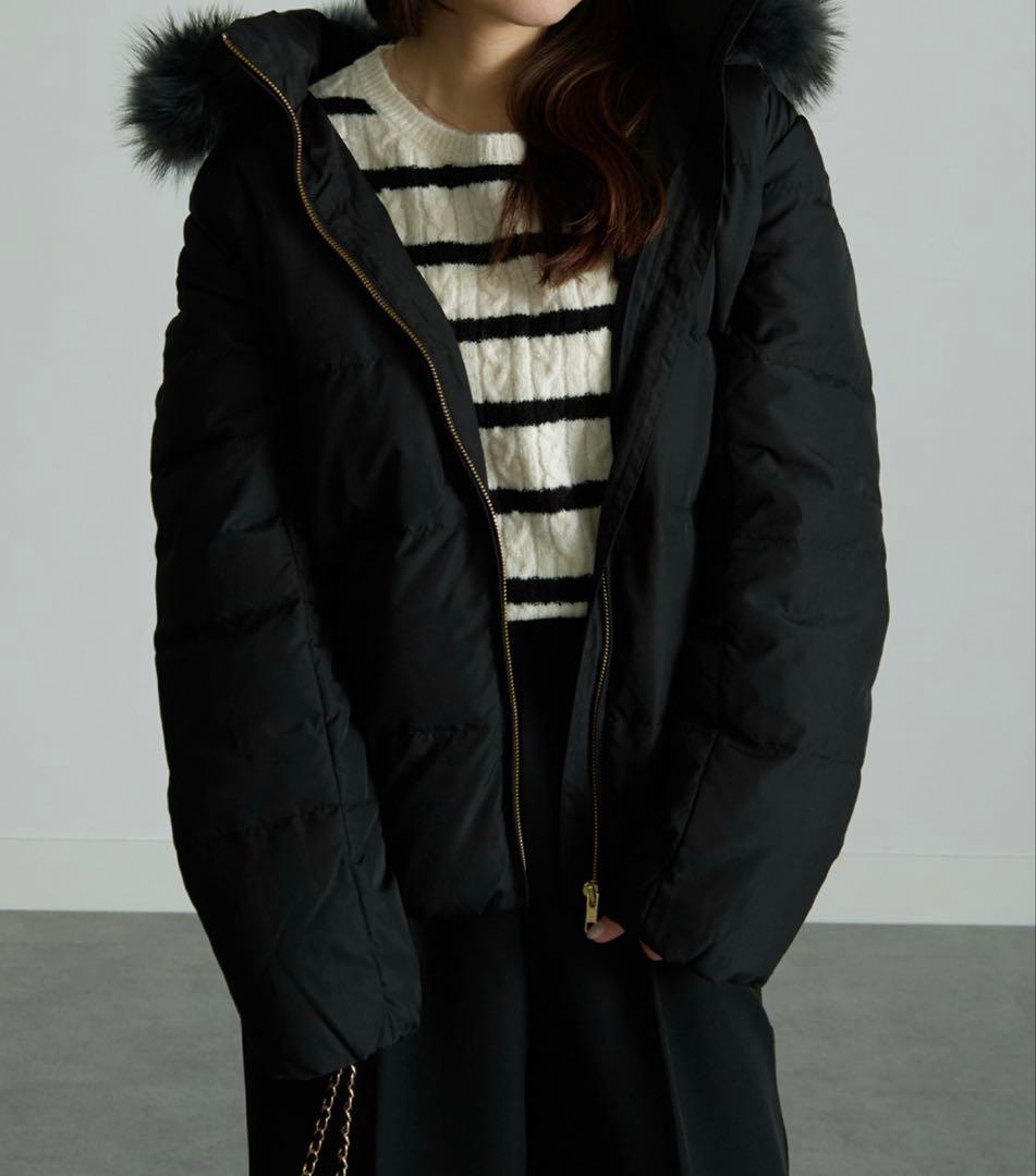 完売品 RANAN リアルファー付ショート丈ダウンコート