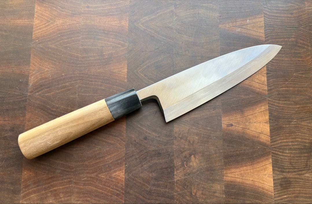 堺打刃物　霞　出刃　150mm 5寸　包丁　白鋼　和包丁　釣り　未使用