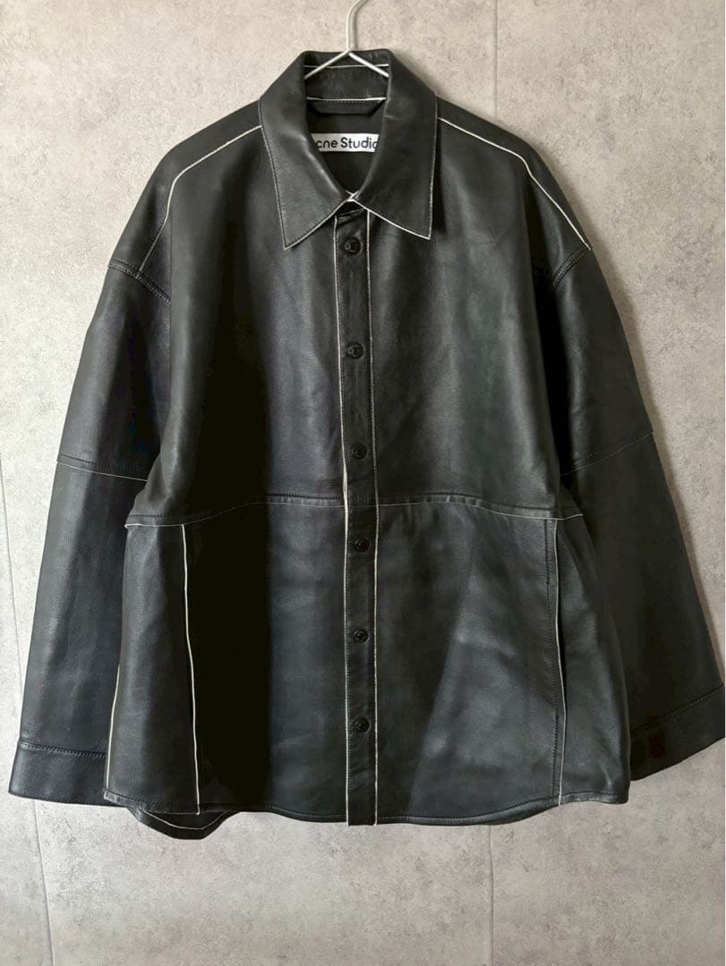 アクネストゥディオズ 　レザーシャツジャケット　長袖シャツ