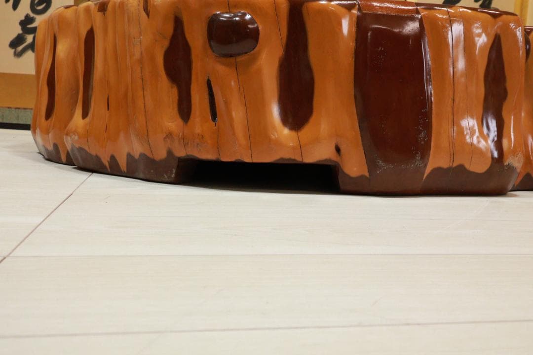 時代家具　木製　象嵌　刳り貫き　火鉢　大型　手炙り　蓋付　民芸品　BE951