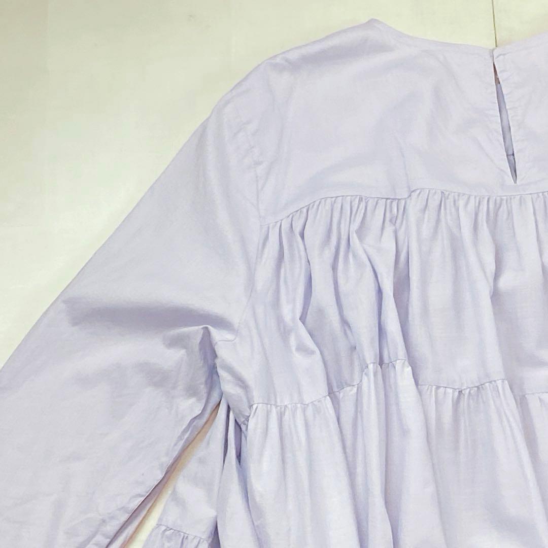 美品 マーレット ソリマン ラベンダー ティアードフリル ワンピース