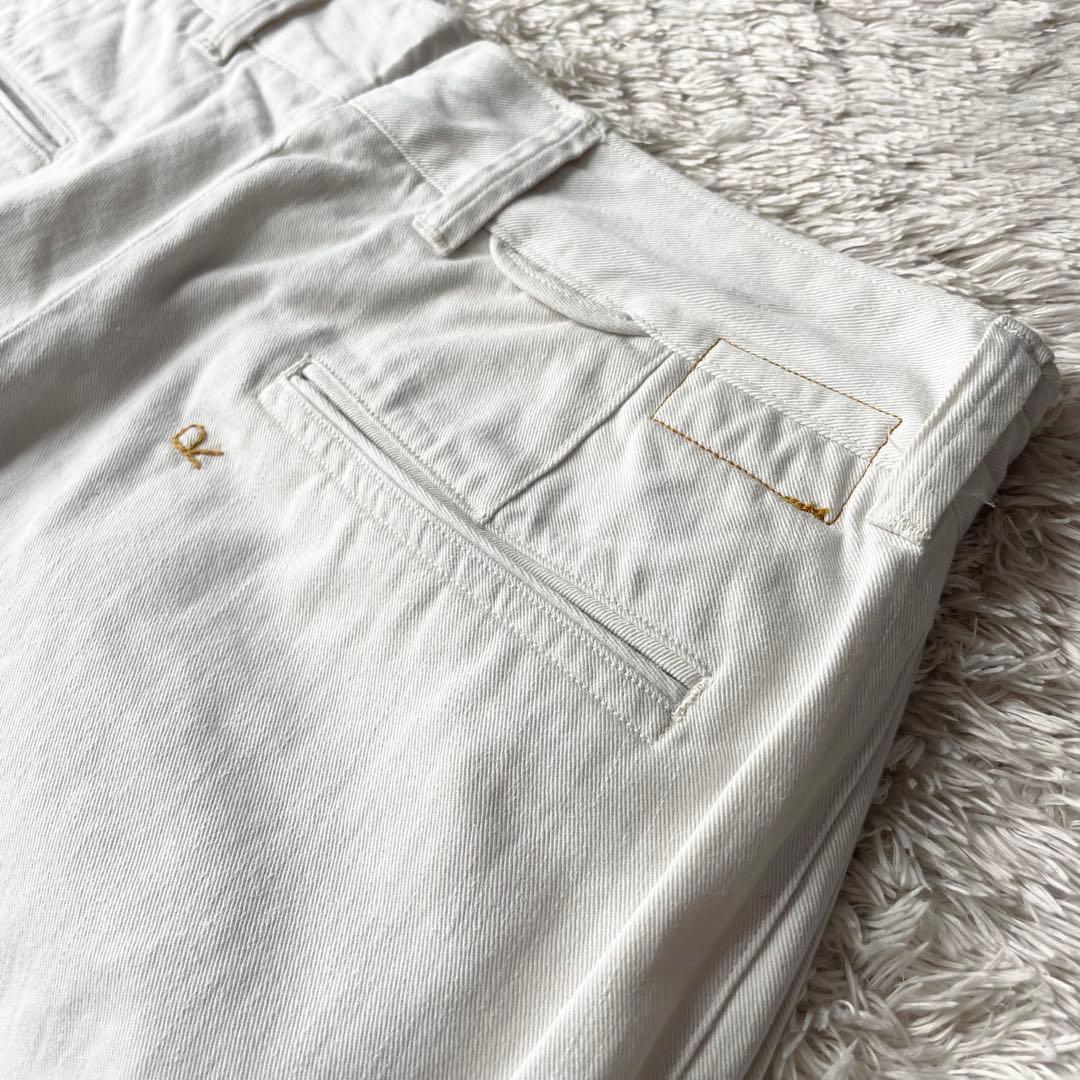 美品 45R おこめチノのシャルロットパンツ 3 ホワイト