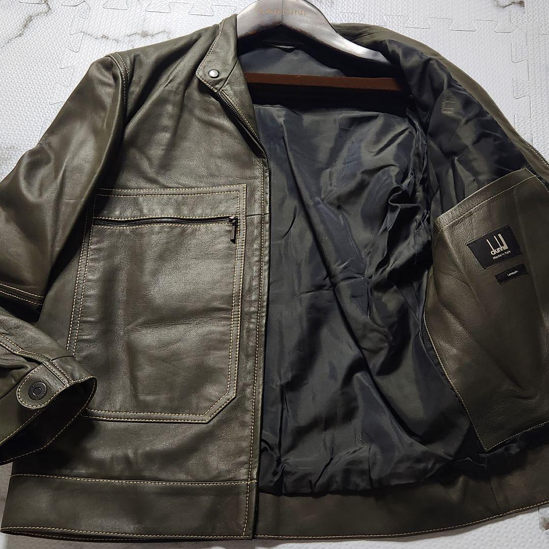 極美品✨dunhill ライダースジャケット 最高級 イタリア製 ラムレザー