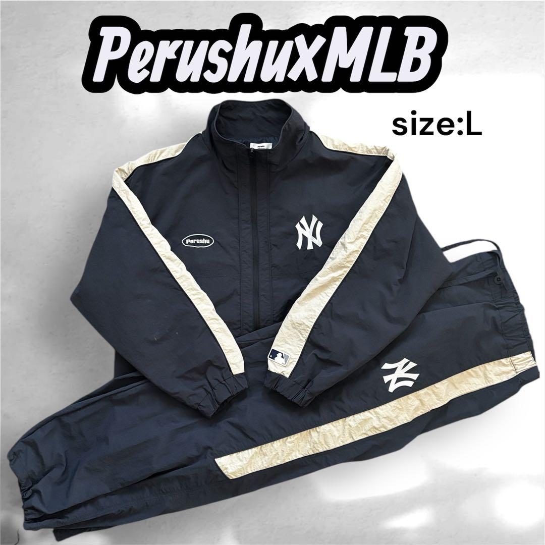 や*だ様 【激レア完売品】Perushu×MLB ヤンキース ナイロンセットアッ