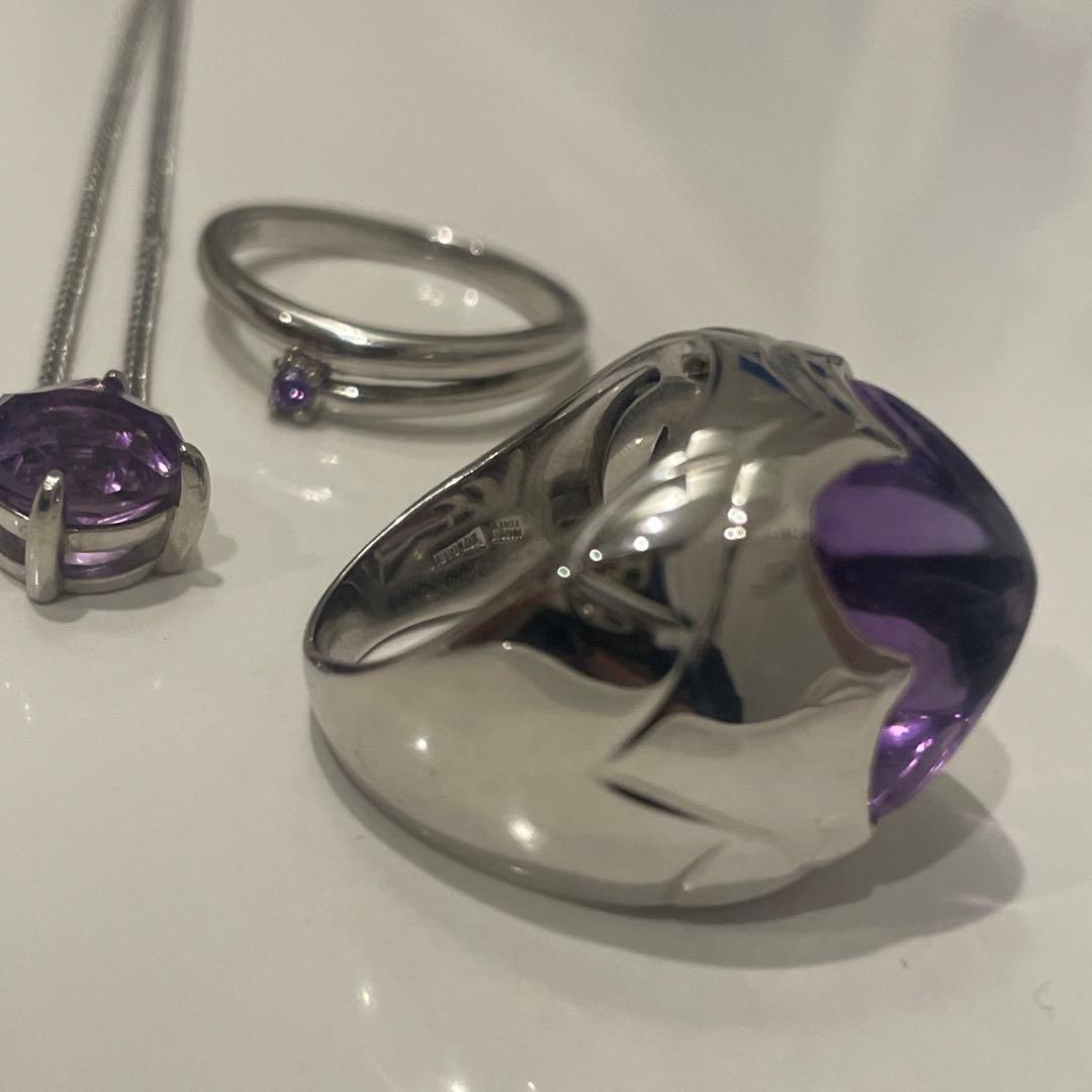 okakoyo様　ブルガリ ピラミデ アメジスト K18WG 11-12号