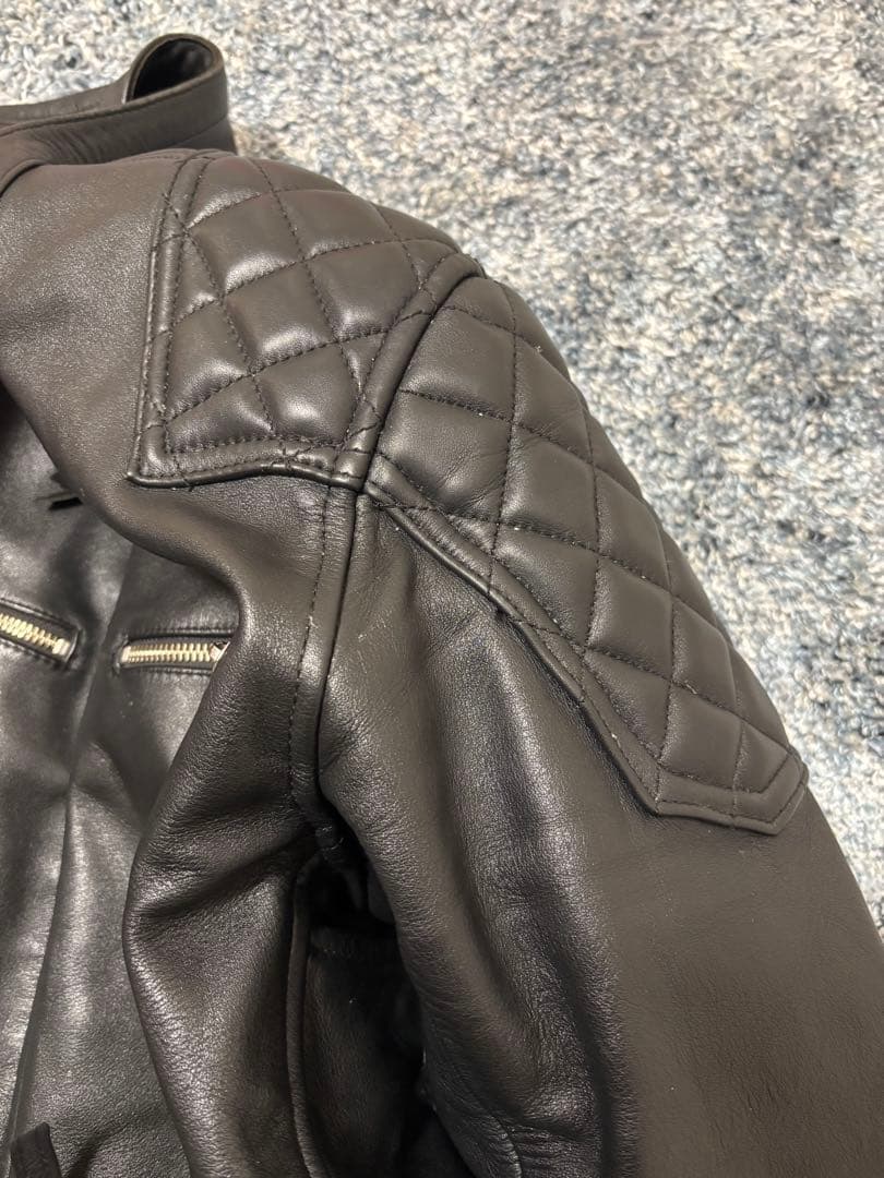 専用　　　KADOYA ブラックレザー シングルライダースジャケット LL