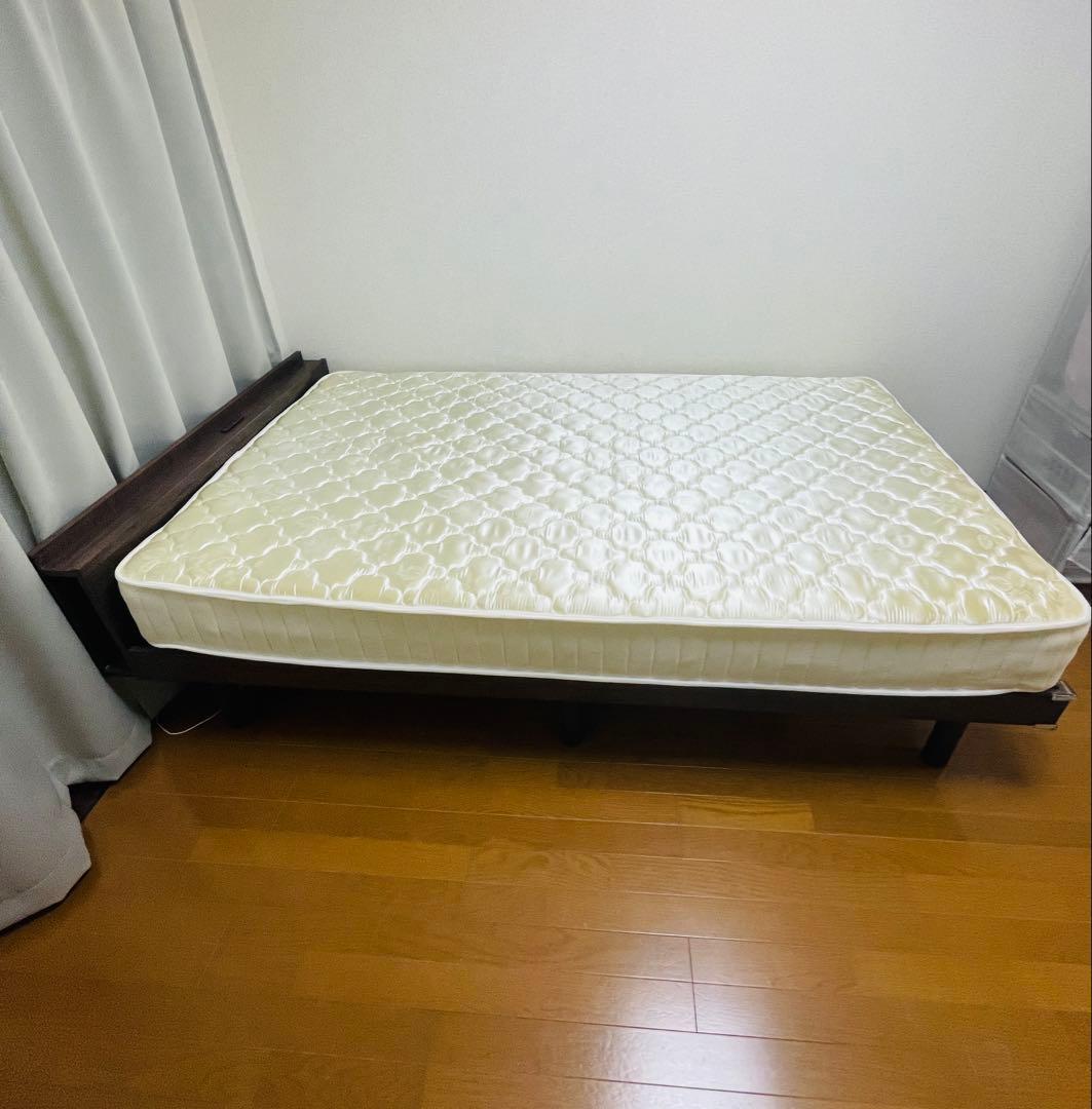 美品 木製スノコベッド セミダブル マットレスセット