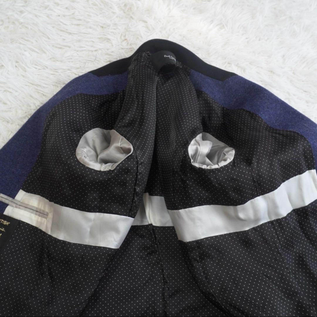 美品 ポールスミスブラック×MOON社 チェスターコート ウール ライトメルトン