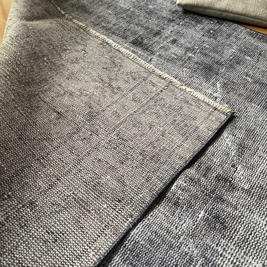 105×172 ダークグレイ　オーバーダイ　ワンカラー　トルコヴィンテージラグ