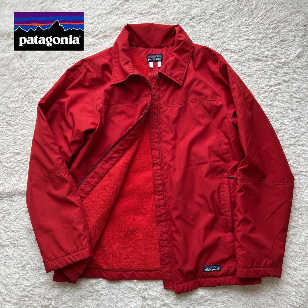 希少 Patagoniaパタゴニア 赤ナイロンジャケット　裏フリース y2k古着