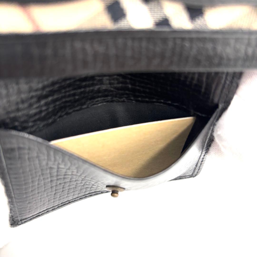 【未使用保管品】バーバリー ケース ノバチェック ロゴ型押し 本革 黒