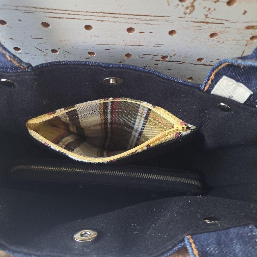 ゆ*ら様 コヤンイサムチョン　オッドアイねこ　デニムリメイクトートバッグ