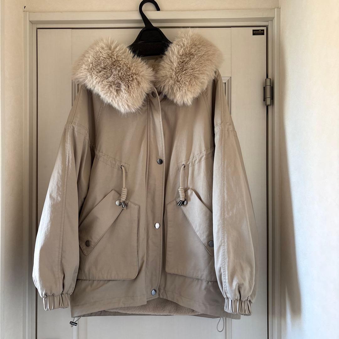 ベージュファー付きモッズコート　⭐︎新品