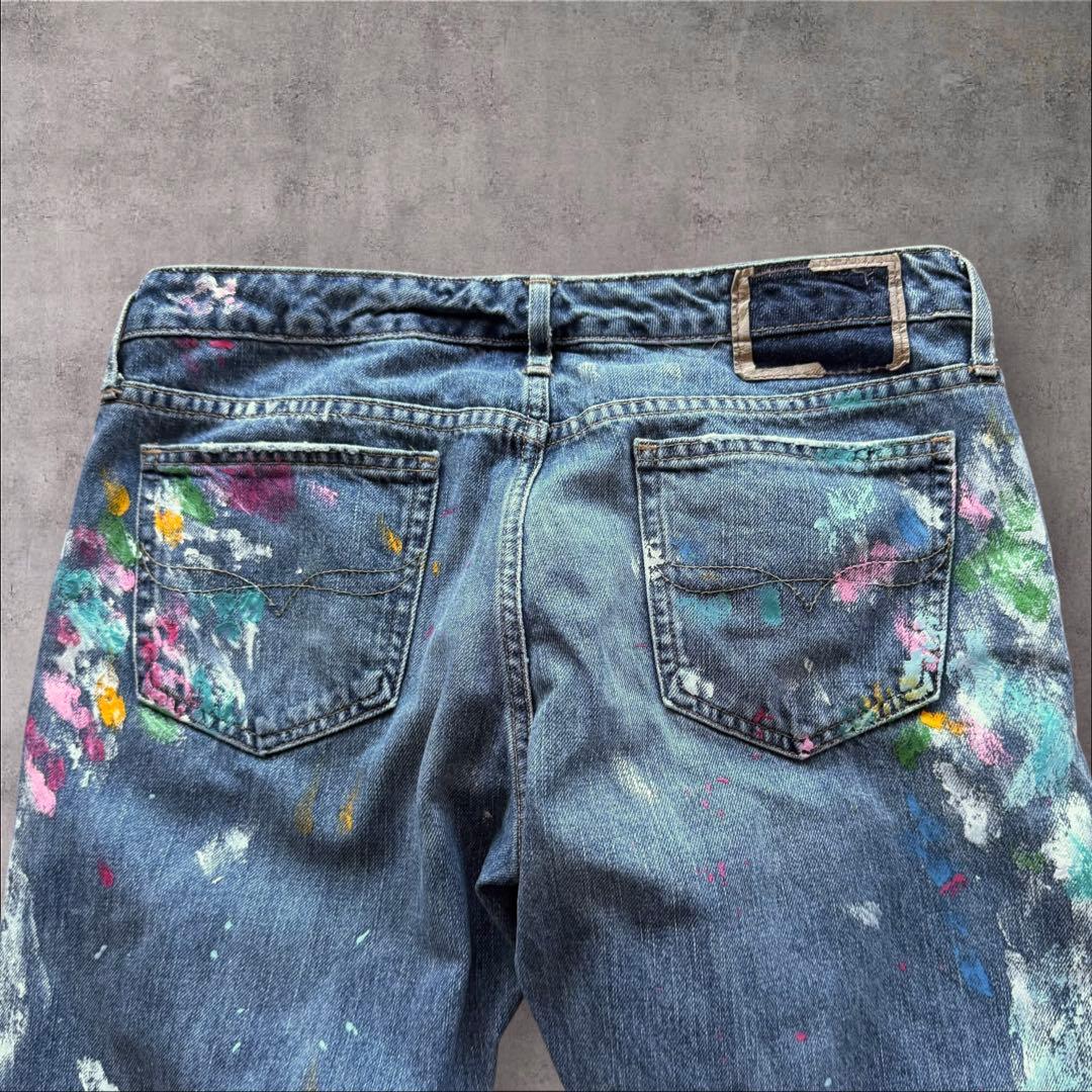 希少Polo RALPH LAUREN グランジペイント デニムパンツ W28