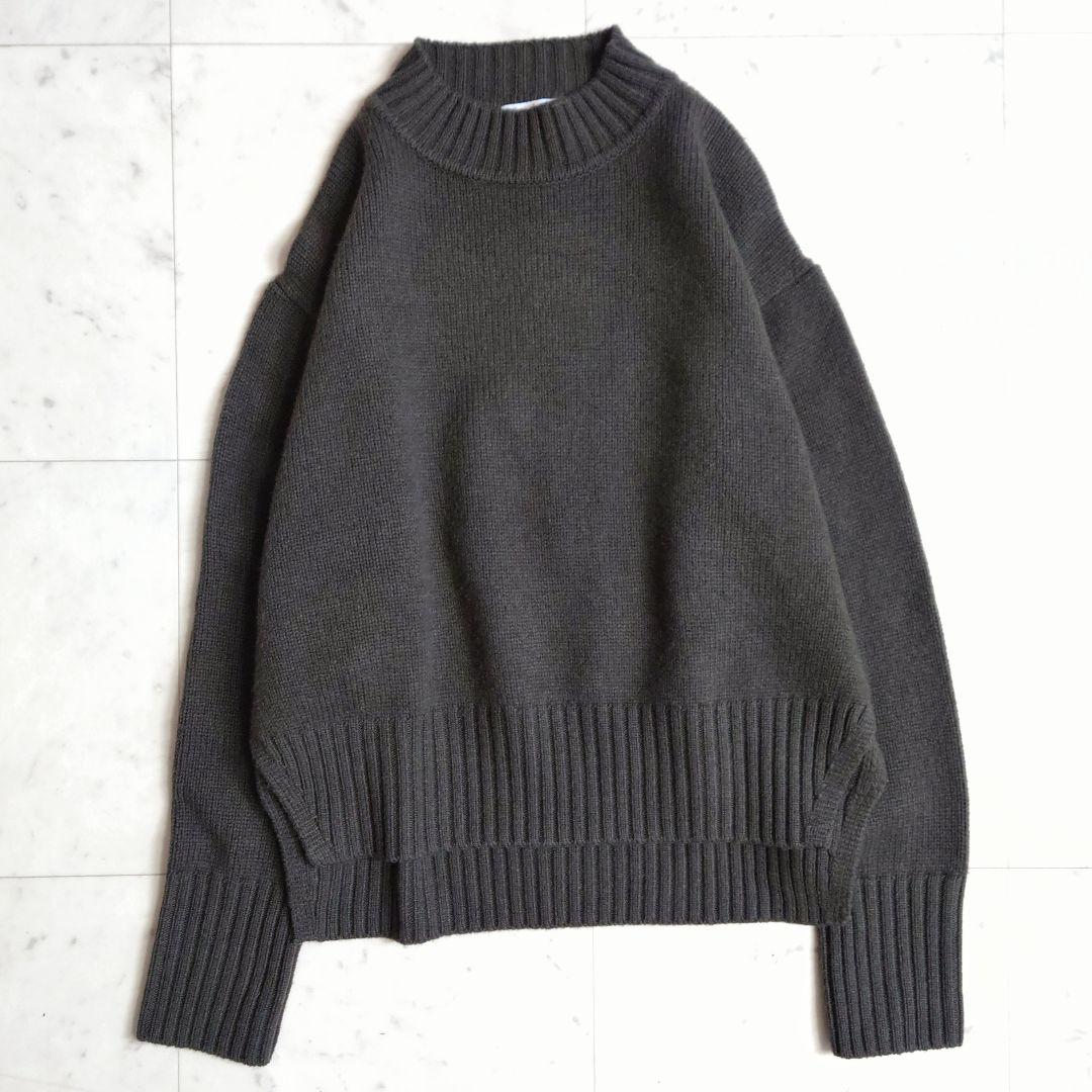 美品♪ ジプソフィア カシミヤ ウール ニット フリーサイズ ダークグレー系