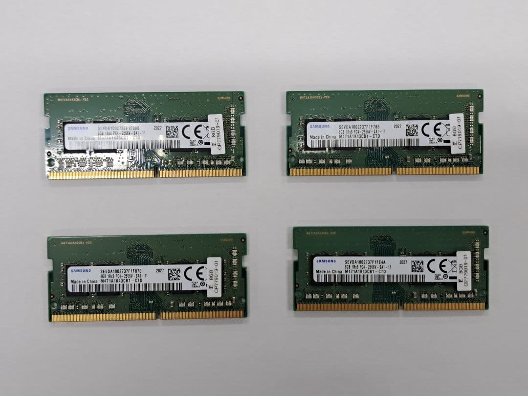Samsung DDR4 8GB×4枚セット 2400MHz