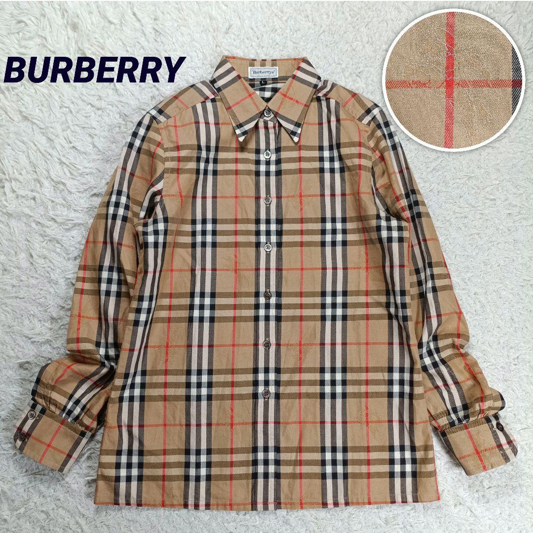 美品✨バーバリー　ノバチェック　全面シャドーホース　長袖ドレスシャツ L