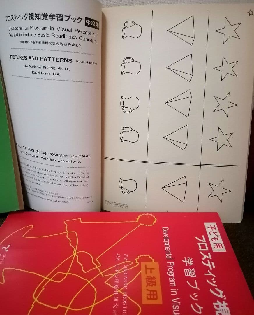 希少 フロスティッグ視知覚能力促進法 学習ブック 検査用紙 ビジョン TOSS