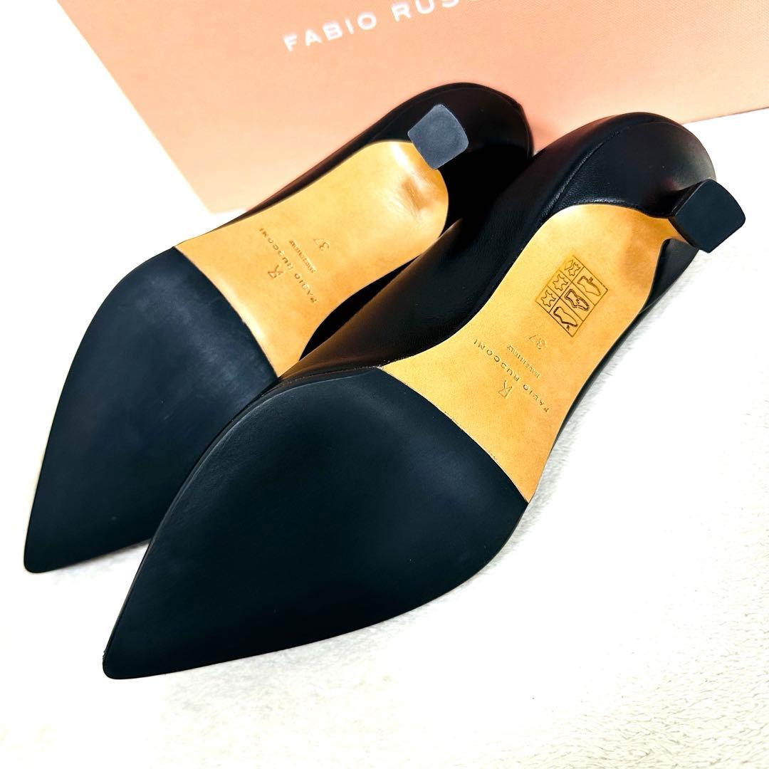 ★新品★ FABIO RUSCONI ポインテッドトゥパンプス　37 黒 レザー