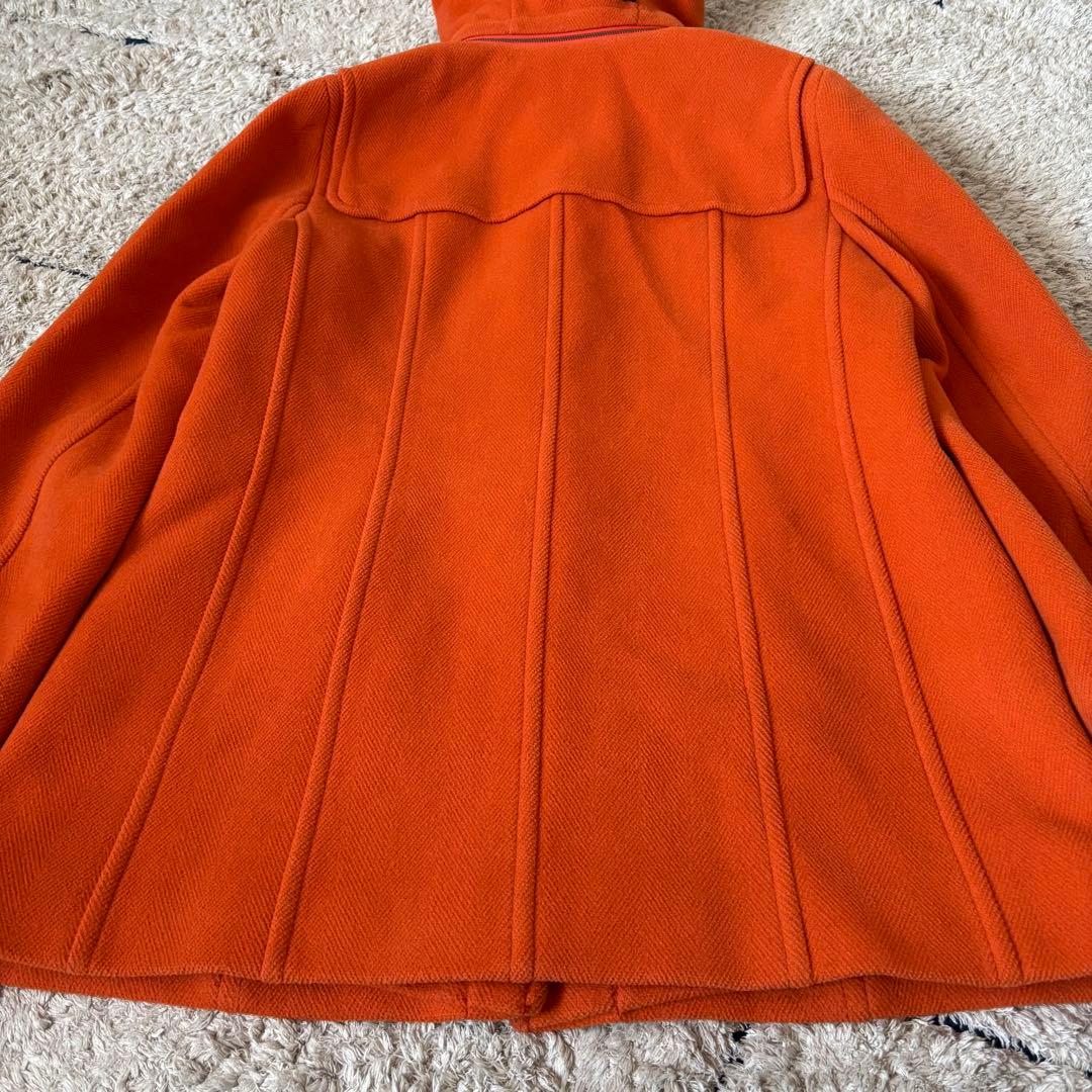 【美品】バーバリーロンドン　ダッフルコート　オレンジ　ウール　牛革　46