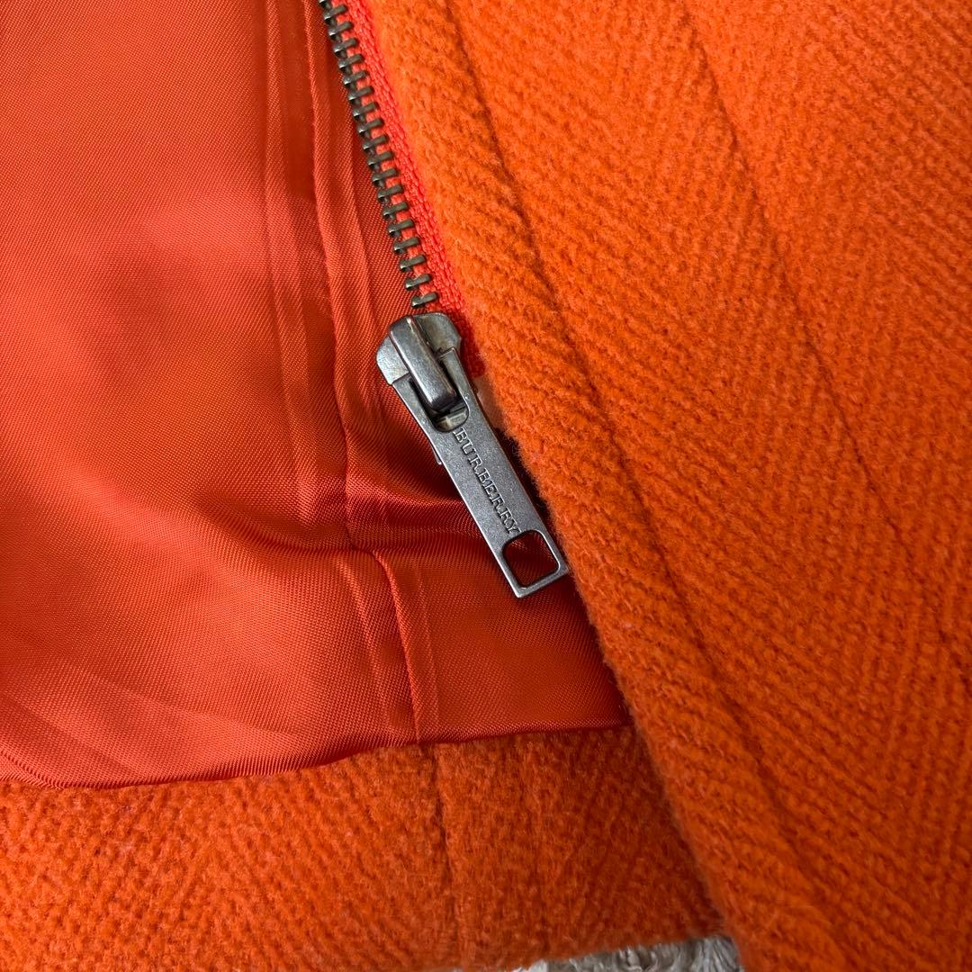 【美品】バーバリーロンドン　ダッフルコート　オレンジ　ウール　牛革　46