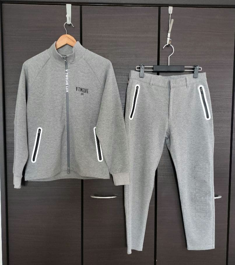 値下げ中【V12】メンズ ゴルフ 秋冬ウエア スウェット セット グレー系
